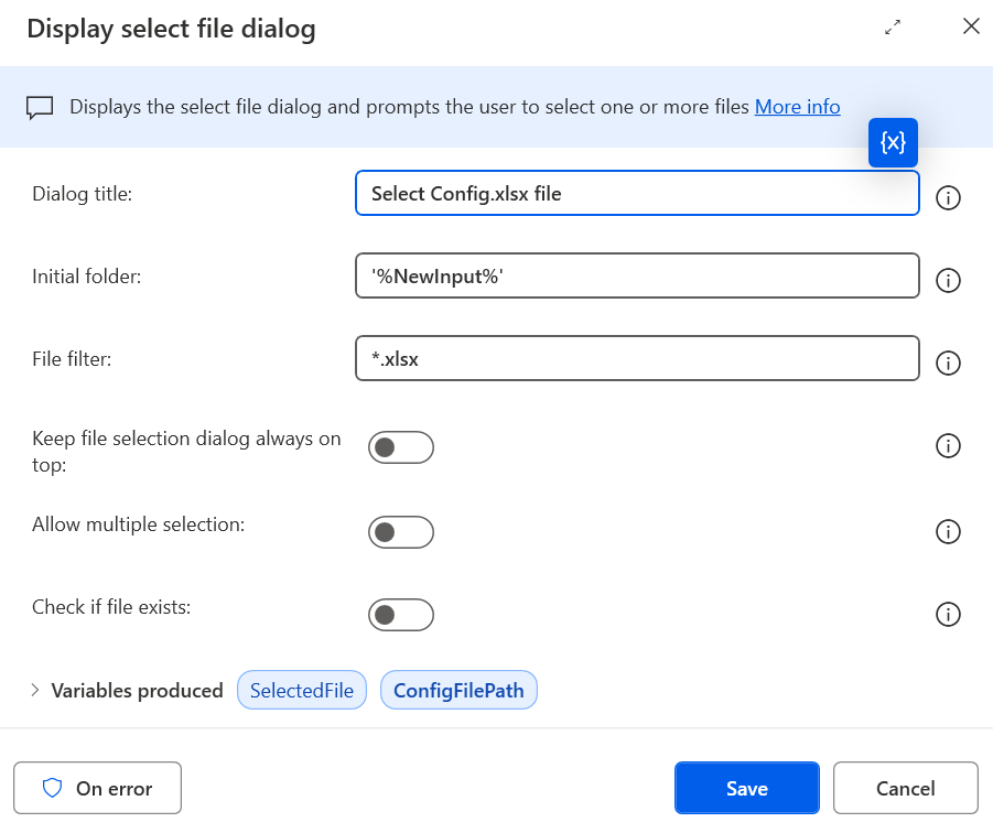 Display File Dialog