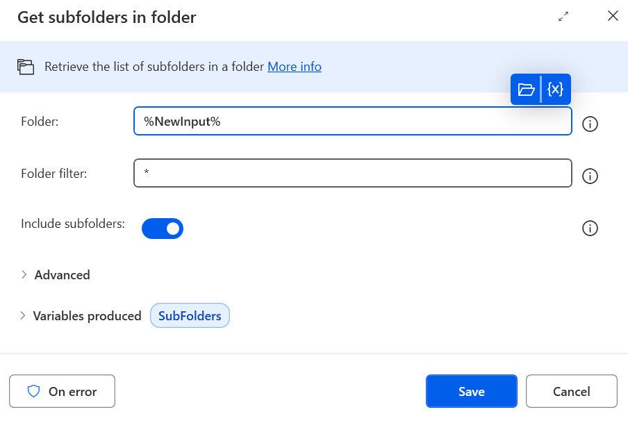 Retrieve Subfolders