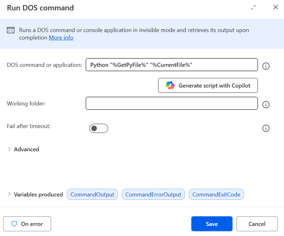 Run DOS Command