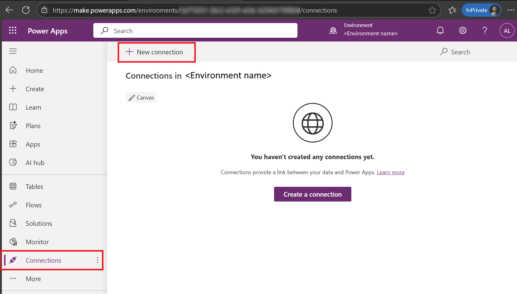 Power Apps Connections Page