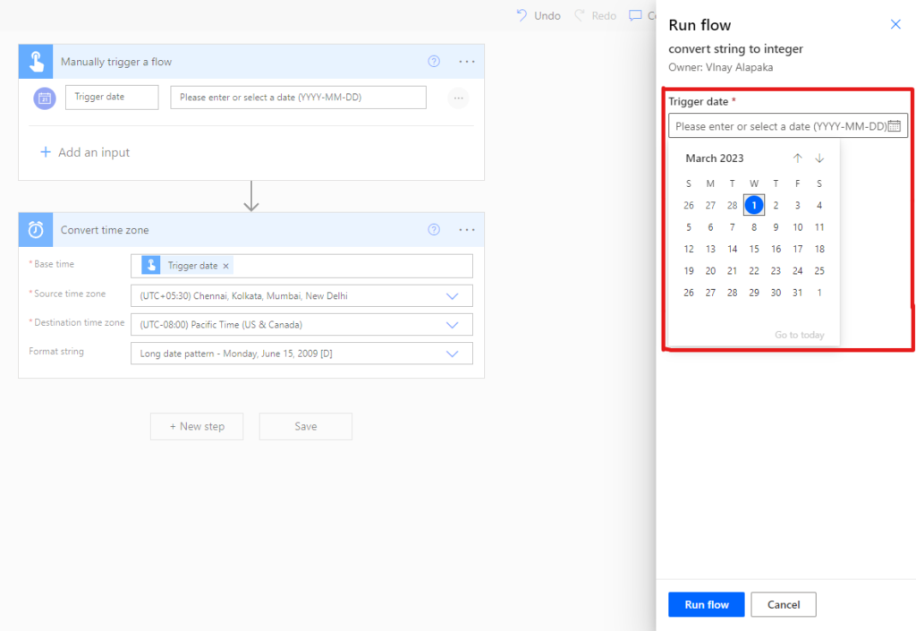 How to convert time zone in power automate crmonce