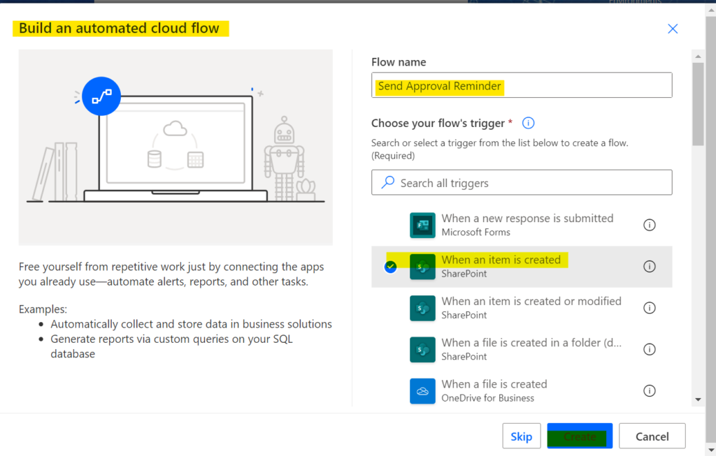 power automate send approval reminder email