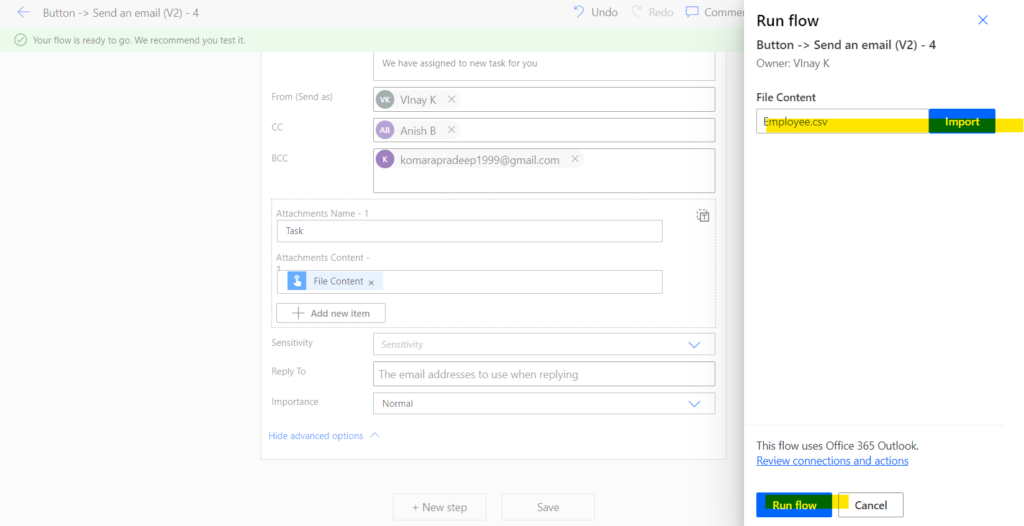 power automate send an email formatting